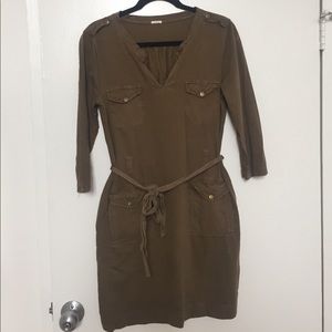 Belted military style dress.